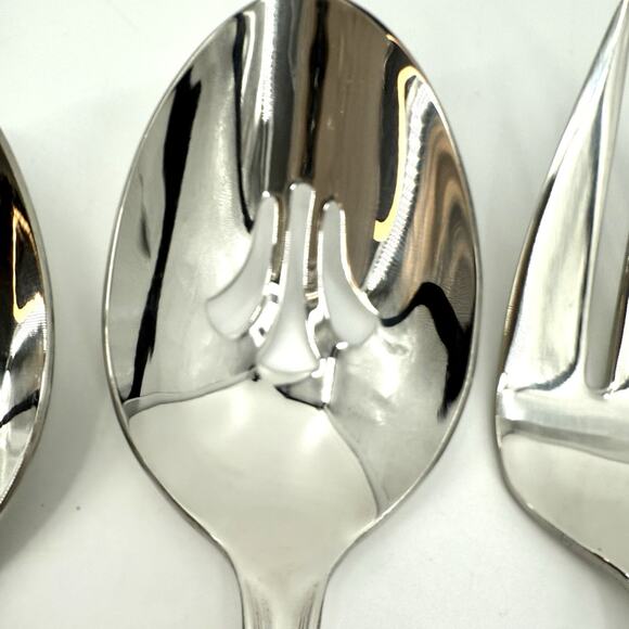 Reed & Barton 4 pc. Serving Utensils Arlington Newton Pierced Spoon Fork Ladle - Picture 5 of 11